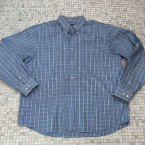 Eddie Bauer Relaxed Fit Wrinkle Resistant Blue Yellow Striped Long Sleeve